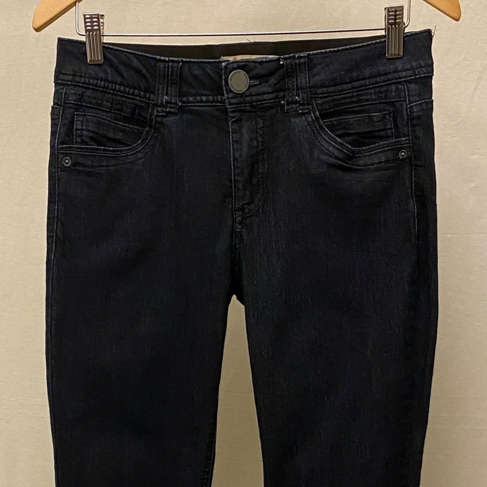 Democracy 6 Skinny Jeans Dark Indigo Blue Stretch Womens Mid Rise Ab Technology
